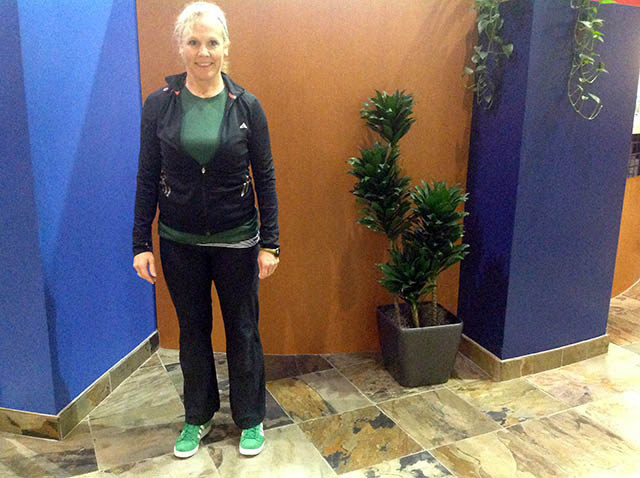 Image of Laura Coleman demonstrating sideways walk start position
