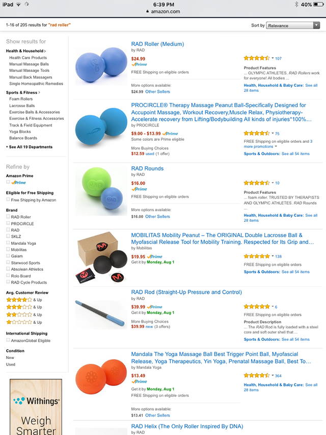 Image of amazon.com store search results