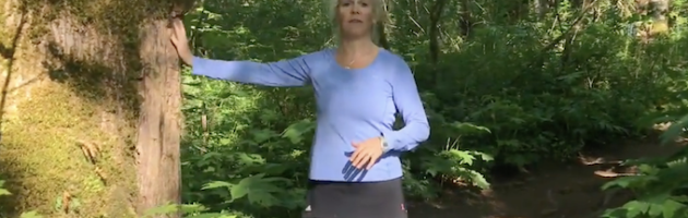 Image of Laura Coleman Waite demonstrating should blade rotation motion
