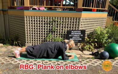 Image of Laura Coleman Waite demonstration an RBG exercise